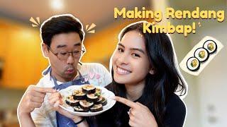 Making Rendang Kimbap ala Maudy Ayunda and Mas Oppa