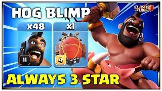 This Army Always 3 Stars Th14 Mass Hog Rider Blimp Attack Strategy  Clash of Clans