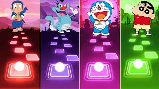 Ninja Hattori vs Oggy vs Doraemon vs Shinchan - Tiles Hop EDM Rush