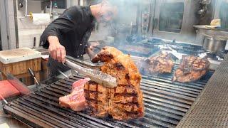 EXTREME Street food in Italy - HUGE FLORENTINE STEAK + Italian street food tour in Florence Italy