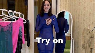 Transparent Dress Try-On Collection  tanya swizfit special video