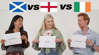 Scottish VS Irish VS English Slang Comparison Can you guess the slang of other countries?