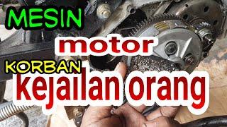 bongkar mesin motor isinya penuh pasirjalur oli vega zrkinyox motor