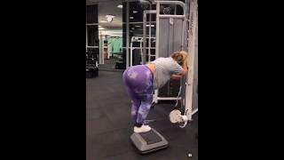 Thick Blonde Girl Exercising At The Gym