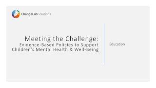 School Discipline Policies to Support Children’s Mental Health & Well-Being