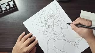 Lets Draw Amano Megumi  Amano Megumi wa Suki Darake  Anime Drawing  Draw with me  Kloud Draw