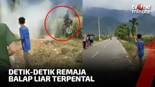 Ngeri Remaja Tewas Akibat Ikut Balap Liar Motor Terlempar Sejauh 30 Meter  tvOne Minute