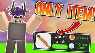 The Carrot Stick ONLY Challenge.. Roblox Booga Booga