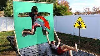 Jumping through Slippery Impossible Shapes