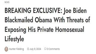 Former White House Stenographer Biden Blackmailed Obama Regarding Homosexual Affairs