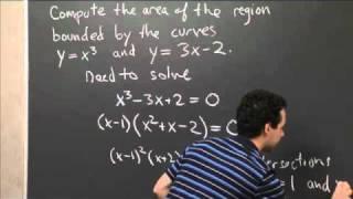 Area Between y=x^3 and y=3x-2  MIT 18.01SC Single Variable Calculus Fall 2010