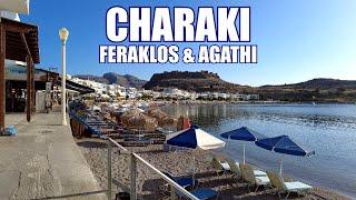 Rhodes Greece  Charaki Feraklos Castle and Agathi Beach