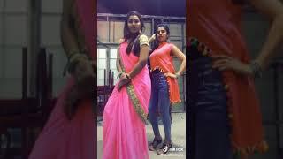 Vijay TV serial Actress Nandhini Mayna hot Tik Tok in saree