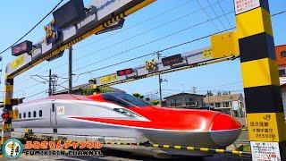 Train Shinkansen  Level crossing video 65 in Japan  Railway  East Japan Railway Akita Shinkansen