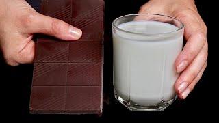 Nur Milch und Schokolade Leckeres Dessert ohne Backen schnelles Rezept in 5 Minuten