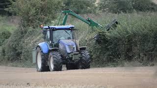 New Holland Tractor Hedge cutting with Spearhead Trimmer