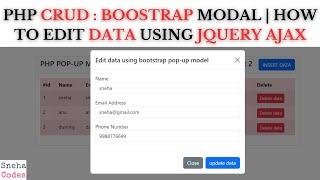 PHP CRUD-4Bootstrap pop-up modal - How to Edit data using JQUERY AJAX