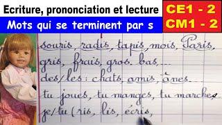 Mots qui se terminent par s  prononciation écriture et exceptions