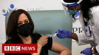 Kamala Harris receives Moderna Covid vaccination - BBC News