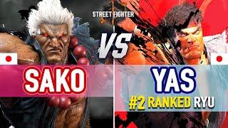 SF6  Sako Akuma vs YAS #2 Ranked Ryu  SF6 High Level Gameplay