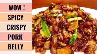 SO TASTY Spicy Crispy Pork Belly With Onions and Soya Sauce   Aunty Mary Cooks 