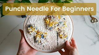 How to Punch Needle this Flower Design - Step by Step