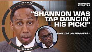 DID I STUTTER?  Stephen A. calls out Shannon Sharpe for Wolves-Nuggets pick   First Take