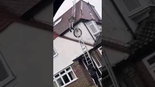 Next time use a taller ladder  #roof #roofer #roofing #roofershelper #safety #shorts #ladder