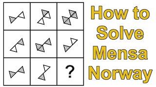 Explaining the Mensa Norway IQ Test Puzzles 145+ IQ Answers