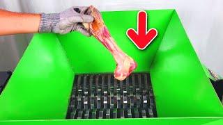 CAN A SHREDDER MACHINE CRUSH A PORK LEG BONE ? Satisfying ASMR Shredding Compilation