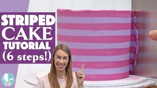 6 EASY STEPS Striped Cake Tutorial