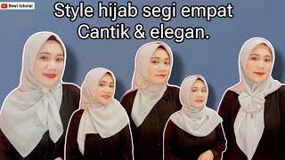 Tutorial hijab segi empat cantik & simpel  #hijab #stylehijab #subscribe