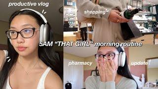 5AM THAT GIRL MORNING ROUTINE  day in my life productive habits pharmacy school update & more