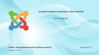 Joomla templates and styles video tutorial