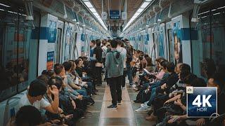 The Situation Inside Taipei MRT Taipei City Hall to Taipei Main Station  4K