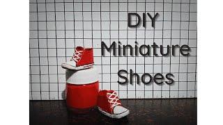 DIY Make miniature SHOES   Miniature craft  Cardboard mini shoes