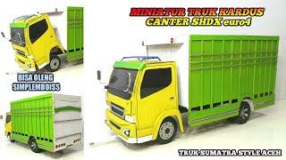 MEMBUAT MINIATUR TRUCK SAWIT SUMATRA BISA OLENG  CANTER SHDX euro4 DARI KARDUS