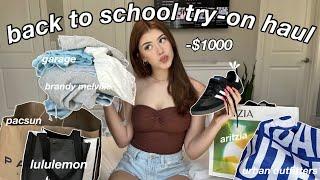 HUGE BACK TO SCHOOL CLOTHING TRY-ON HAUL 2023 brandy melville aritzia lululemon pacsun & more