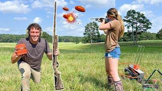 HUSBAND vs WIFE Skeet Shooting Competition is she ready?