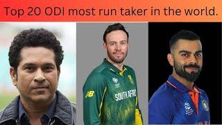 Top 20 ODI most run taker in the world.