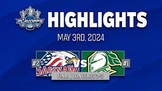 OHL Playoff Highlights  Saginaw Spirit @ London Knights Game 5 - May 3rd 2024