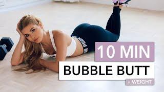 10 MIN BUBBLE BUTT - Glute Bridge Burnout  no squats no jumps knee-friendly I with Equipment