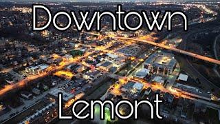 4K Drone Downtown Lemont Illinois