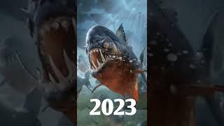 2023 piranha fish  VS 5000 bce piranha fish  #shorts #youtubeshorts #trendingshorts #viral