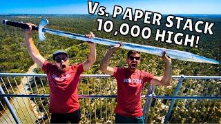 MASSIVE SWORD Vs. 10000 Sheets of Paper from 150ft