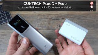 CUKTECH PB100P + PB100  10k mAh unterschiedlich verpackt - kompakte Powerbank + Riegel mit Display