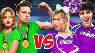 GYMNASTS VS CHEERLEADERS ft Ninja Fam