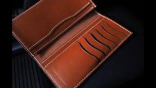 MAKING LONG WALLET 100% HANDCRAFTED - ASMR SOUDNS LEATHER CRAFT