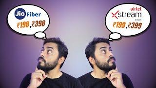 Jio Fiber 198298398 Vs Airtel Xstream Fiber 199399 Unlimited Internet & TV Plan TV Channel list