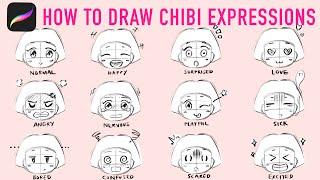 PROCREATE TUTORIAL BEGINNER How to Draw CHIBI Expressions on your iPad - Step by Step